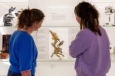 Deux personnes regardant un tableau dans un musée