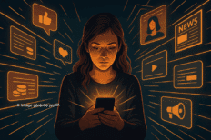 Une jeune fille sur son téléphone