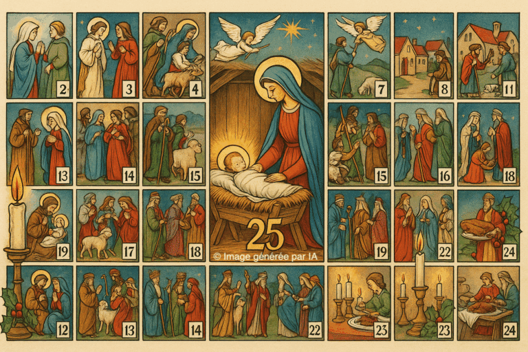 Image générée par IA représentant un calendrier saint