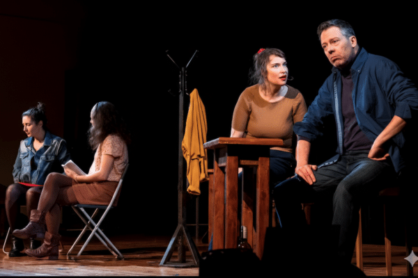 Pièce de théâtre es personnes sont sur la scène et jouent un rôle