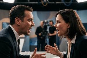 Un homme tune face l'un en face de l'autre en train de se disputer